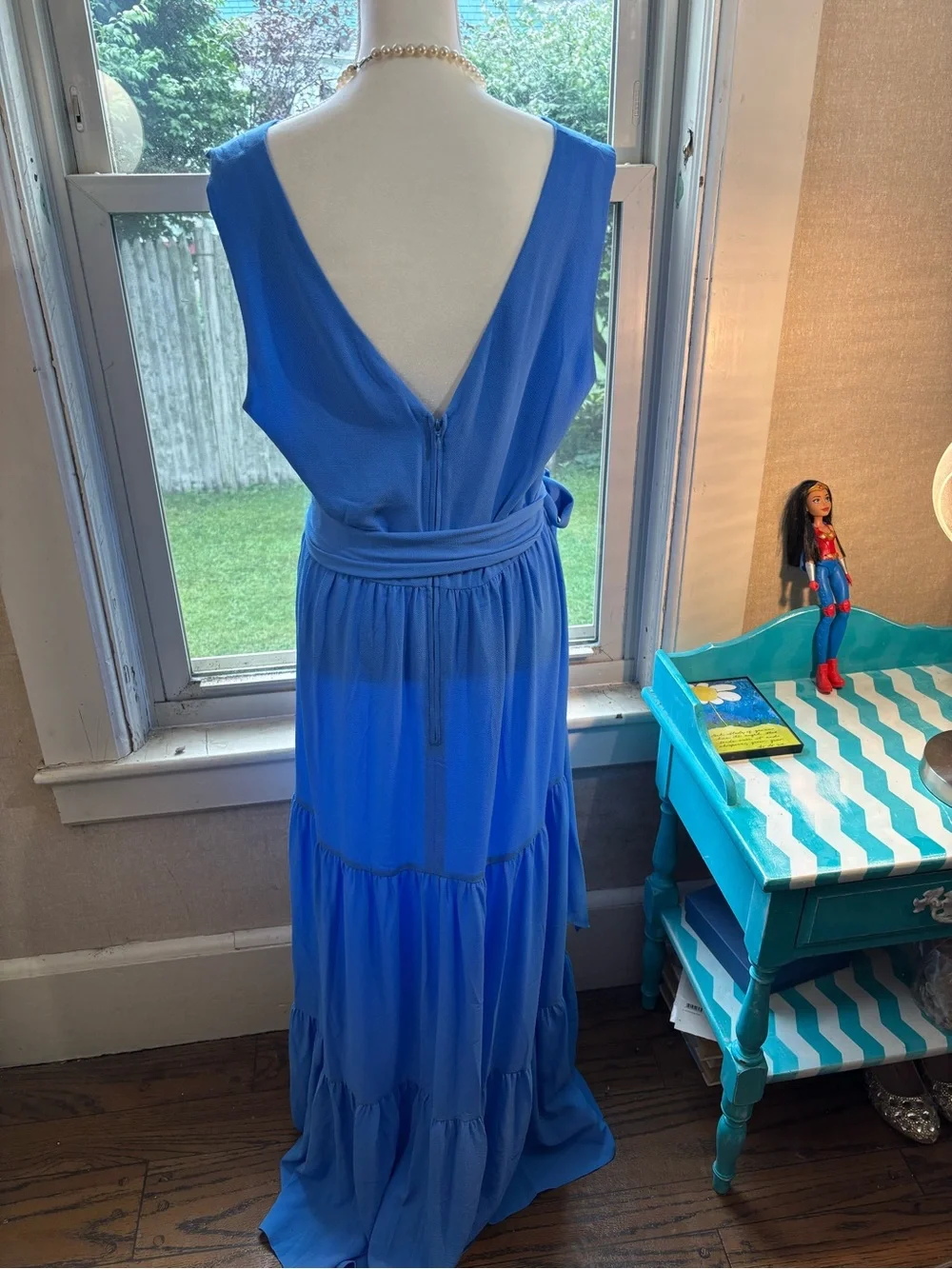 Lilly Pulitzer Cobalt Blue Sleeveless V-Neck Tiered Maxi Dress